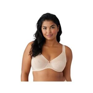 WACOAL Nude Stark Beauty Underwire Bra 44DD Modest Lace Plus Size Sand 855225